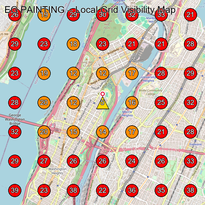 EG PAINTING GeoGrid visibility map for Wood Floor Refinishing Service in Wallington